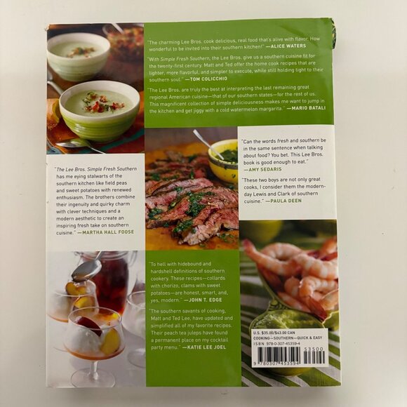 The Lee Bros Simple Fresh Southern Cookbook Hard Cover First Edition - Picture 8 of 10